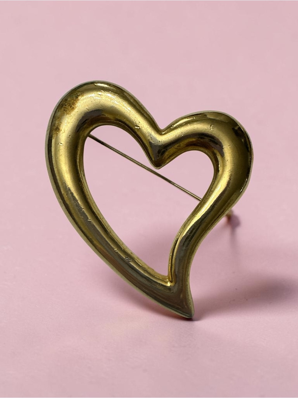Gold Heart Pin Brooch - Women Jewelry